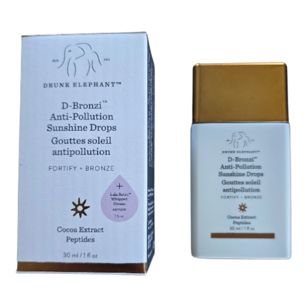 Drunk Elephant NIB D Bronzi Sunshine Drops 1oz Cocoa Extract Peptides